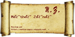 Máthé Zénó névjegykártya